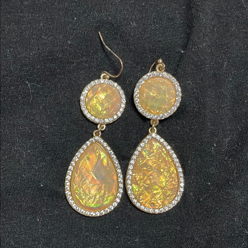 Gold and Silver Crystal Halo Earrings